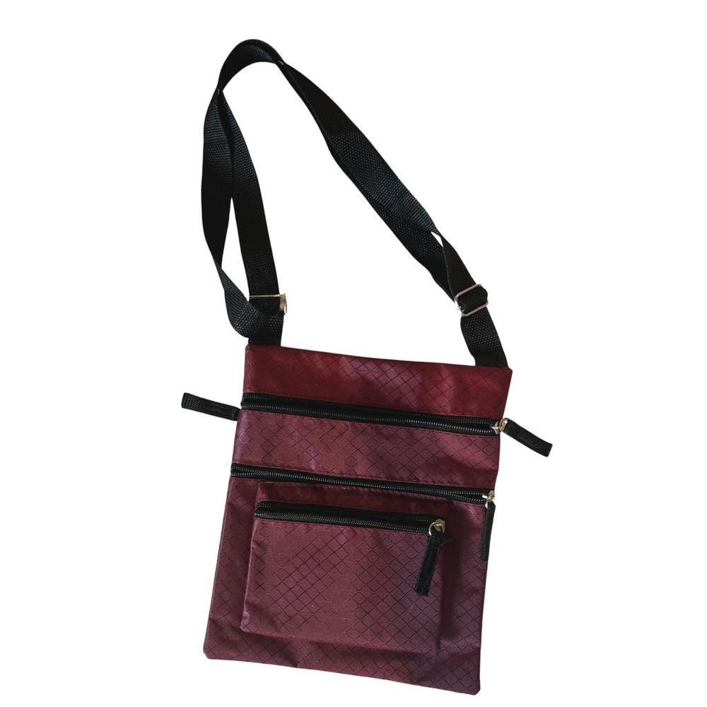 Gold Coast Crossbody Bag Womens Burgundy Excellent 4-Pocket Adjustable Utility
